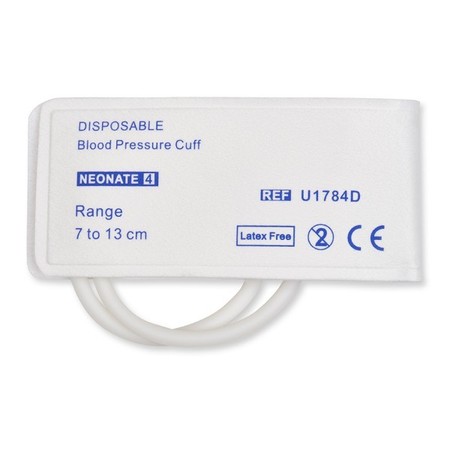 CABLES & SENSORS Disposable NIBP Cuff, Neonate #4 Dual Tube Hose 7, 13 cm, PK10 F1784D-C5151-100